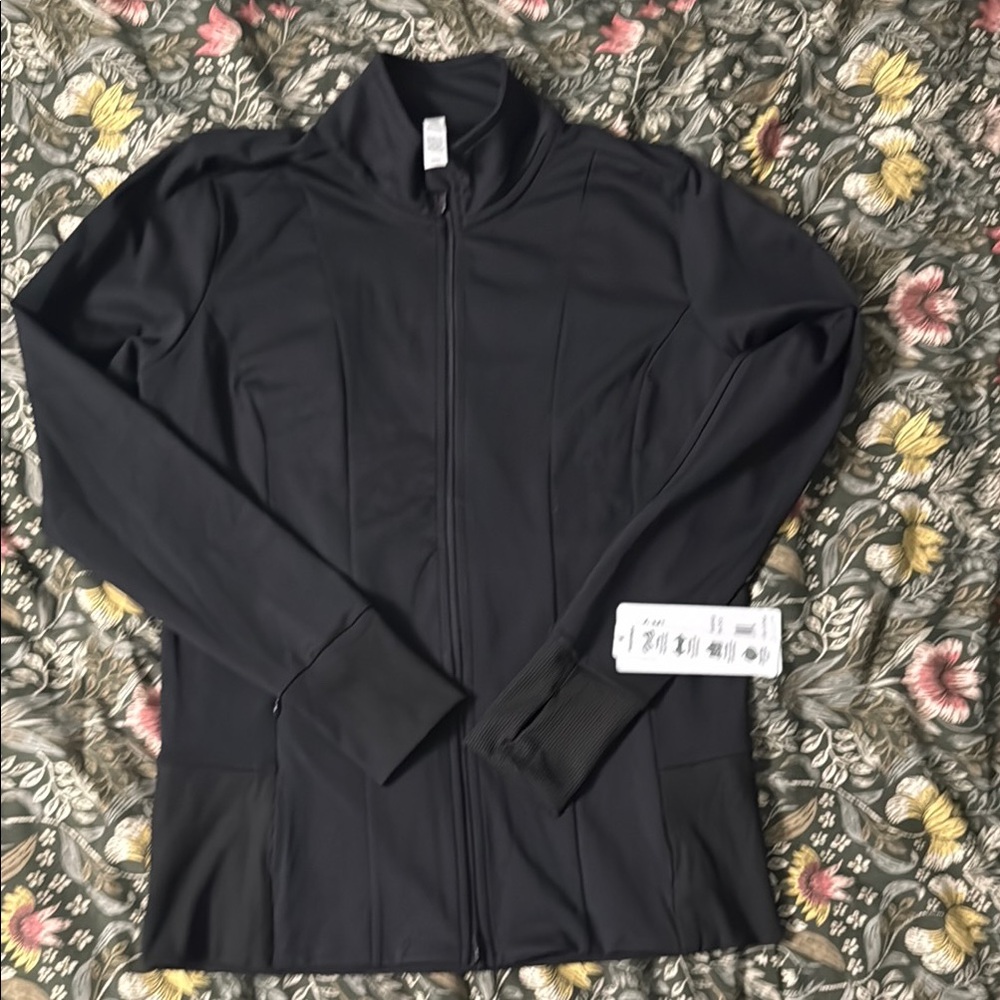 RBX Black Utility Jacket with Mock Neck and Full-Length Zipper